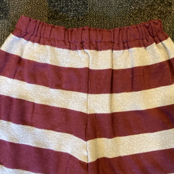 Vintage Girls Striped Burgundy & Taupe Handmade Wool Blend High Waist Pants - Picture 3 of 9